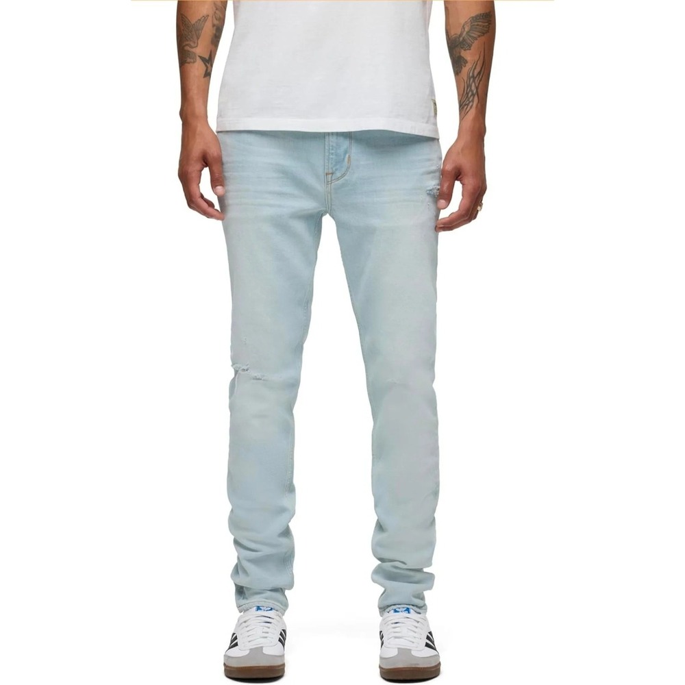 Hudson Zack Skinny Distressed Light Wash Italian‎ Denim Jeans 28x34 Mens